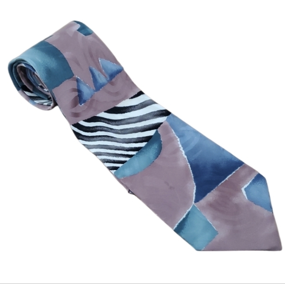 Paolo By‎ Paolo Gucci Vintage 100% Silk Multicolor Abstract Men's Tie